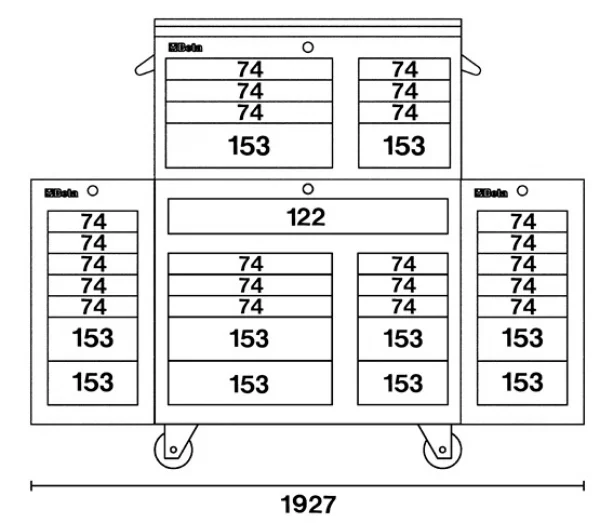 Cassettiera mobile 33 cassetti  beta c38c dimensioni