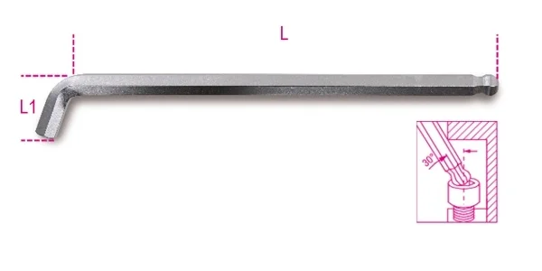 Chiave maschio esagonale piegata beta 96bpa - dettaglio 1