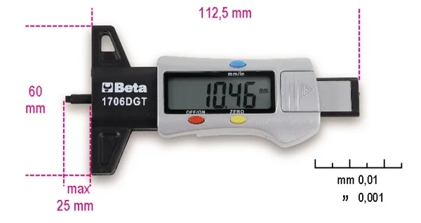 Calibro per battistrada pneumatici  beta 1706dgt - dettaglio 1