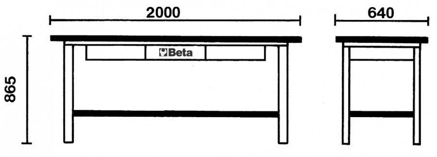 Banco da lavoro  beta c56m dimensioni