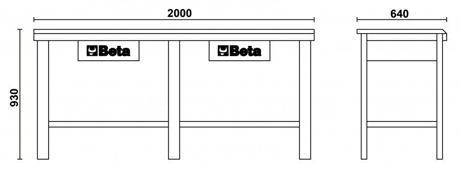 Banco da lavoro  beta c56 dimensioni