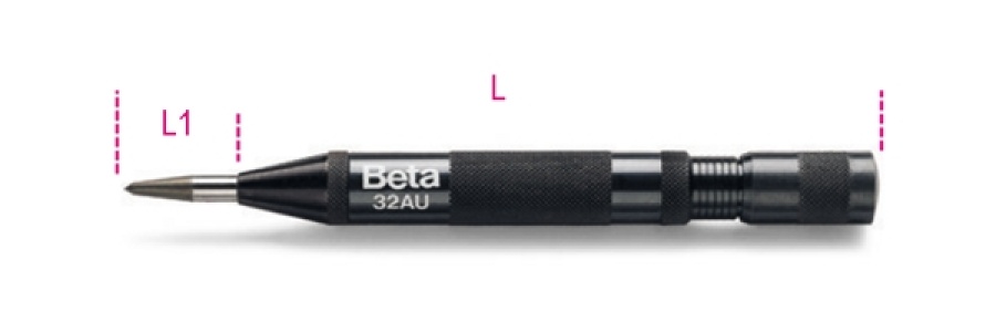 Fervi 0381 Bulino Segnacentro Automatico A Scatto - Lunghezza 125 Mm