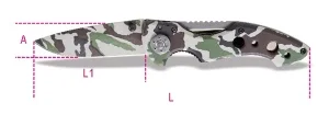 Coltello serramanico mimetico  beta 1778 cm - dettaglio 1