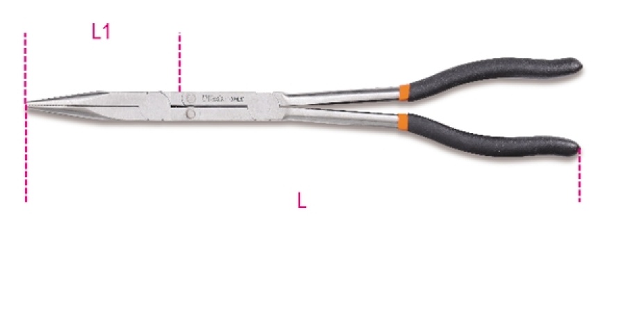 Pinza becchi mezzotondi lunghissimi diritti beta 1009l/d - dettaglio 1