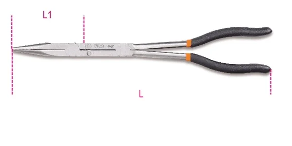 Pinza  becchi mezzotondi lunghissimi diritti beta 1009l/d - dettaglio 1