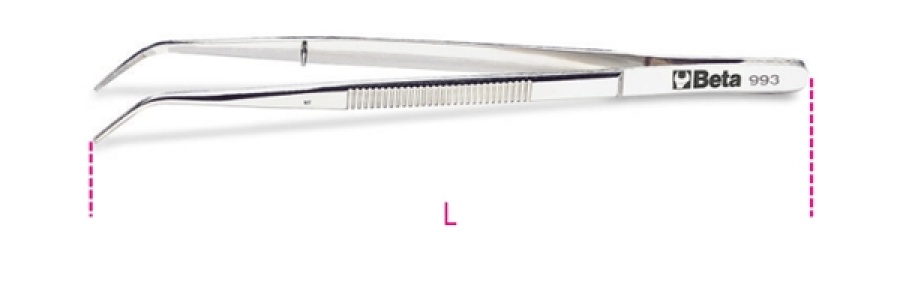 Pinzette a molla con perno punte fini curve beta 993 - dettaglio 1