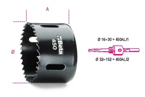 Sega a tazza bimetal hss-co 8%  beta 450 - dettaglio 1