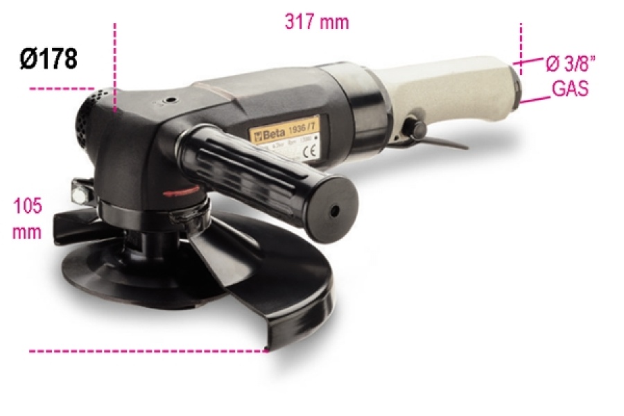 Smerigliatrice pneumatica angolare  beta 1936/7 - dettaglio 1