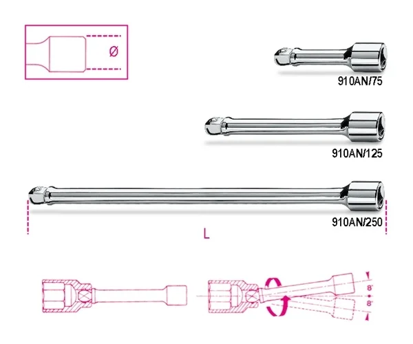 Prolunga angolare  3/8 beta 910an - dettaglio 1