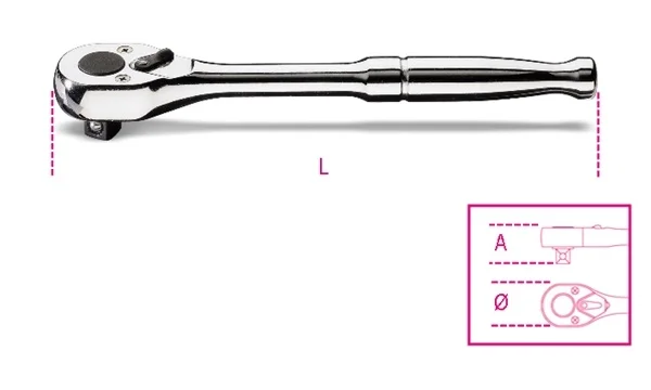 Cricchetto reversibile 3/8 beta 910m/55 - dettaglio 1