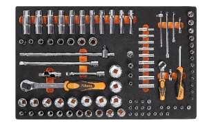 Chiavi a bussola e accessori 1/4-1/2 con termoformato morbido beta m100 - dettaglio 1