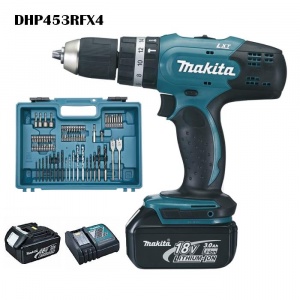 Trapano avvitatore a percussione 18v makita dhp453rfx4 - dettaglio 1