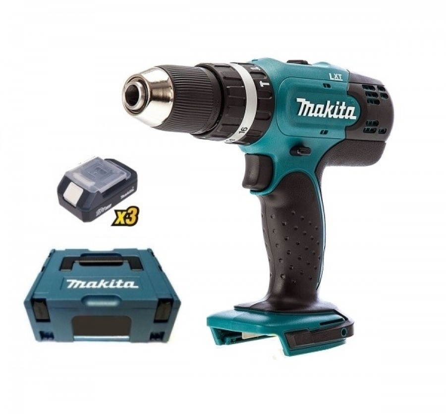 Trapano avvitatore a percussione 18v makita dhp453rf3j - dettaglio 2