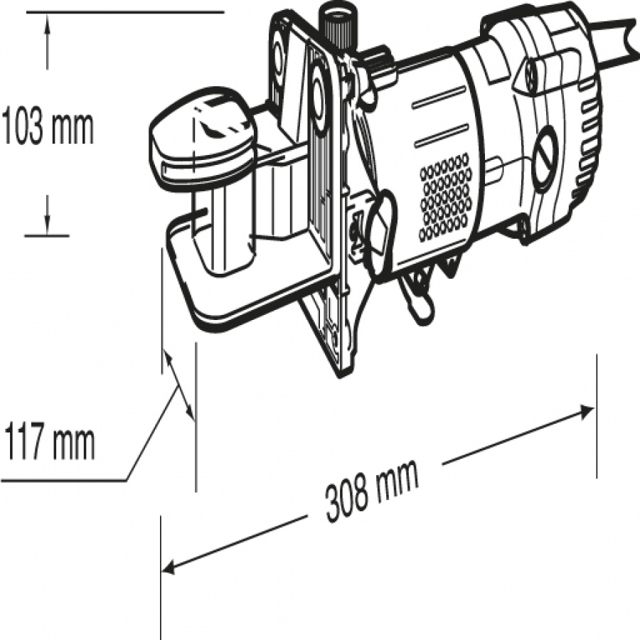 Disegno Rifilatore 500W Makita 3708FC