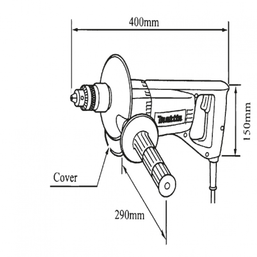 Disegno Trapano carotatrice 850W  Makita 8406 mm. 20