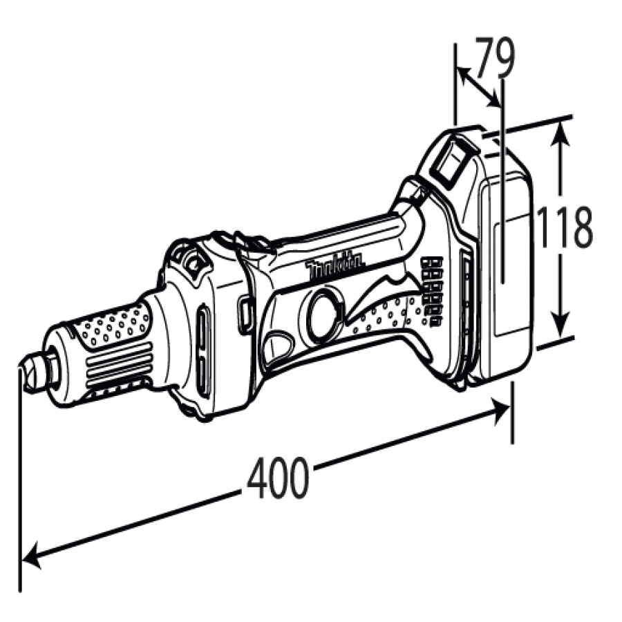 Disegno Smerigliatrice Diritta Makita BGD800 18V 3,0 Ah