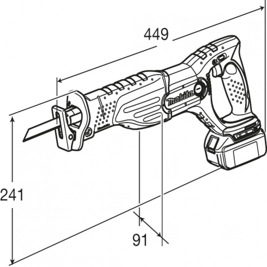 Disegno Seghetto diritto gattuccio Makita BJR182Z