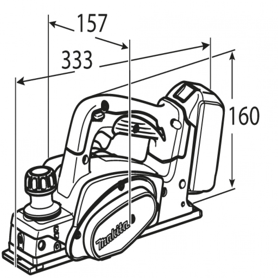 Disegno Pialla Makita DKP180Z ( Ex BKP180Z) 18V mm. 82 Solo Corpo Macchina