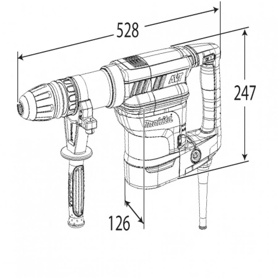 Disegno Demolitore 1300w 11,2J Makita HM1111C kg. 7,7