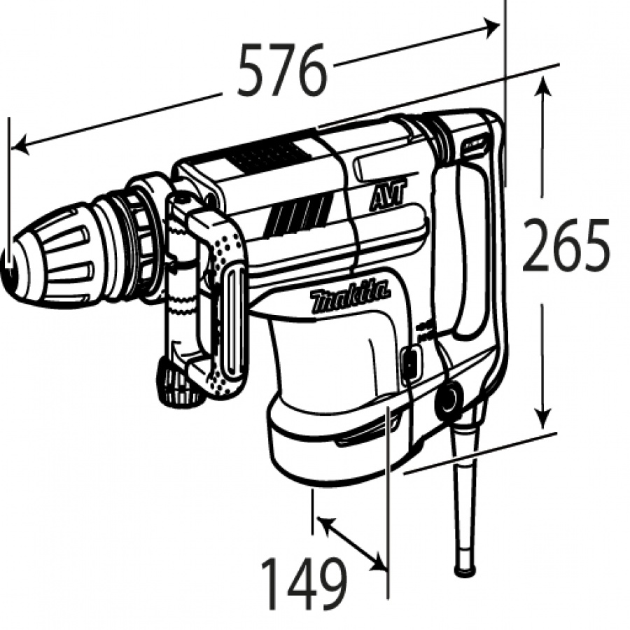 Disegno Demolitore 1510W 18,6J Makita HM1213C kg. 10,8