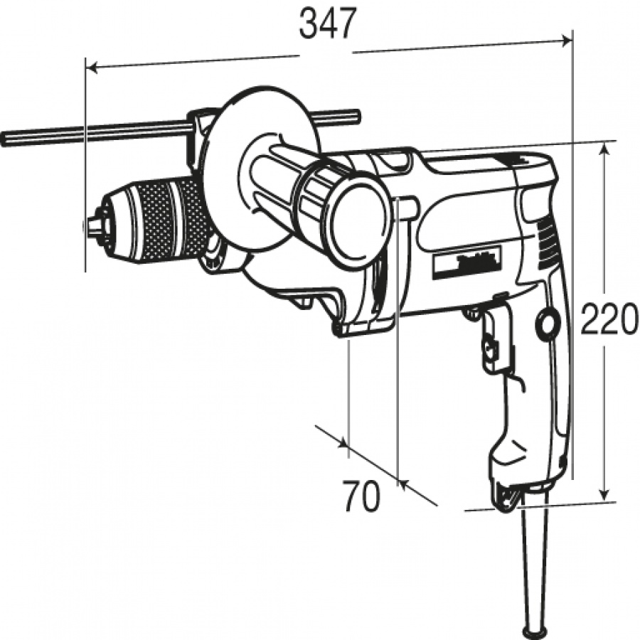 Disegno Trapano Avvitatore 720w Makita DP4011