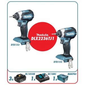 Makita DLX2236TJ1 Set avvitatori massa battente 18v - DLX2236TJ1