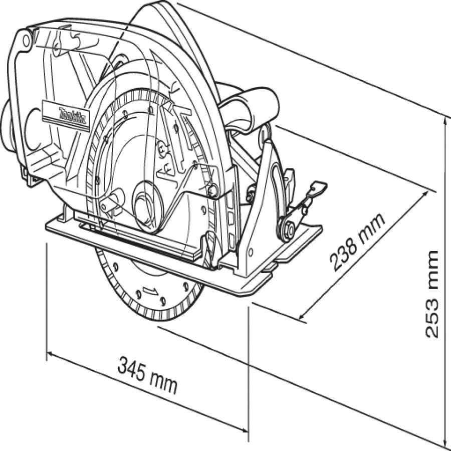 Disegno Sega a disco diamantato 1400w  Makita 4157KB