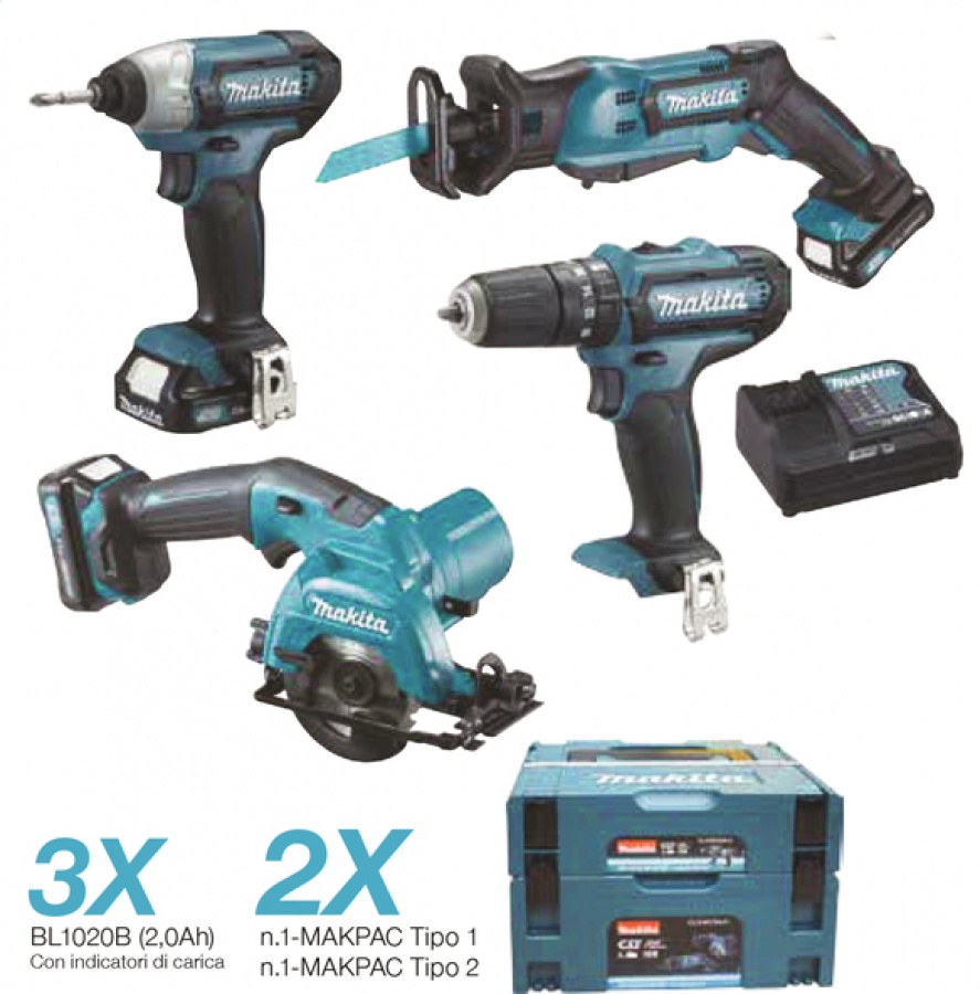 Makita CLX401SAJ1 Set elettroutensili 10,8 V