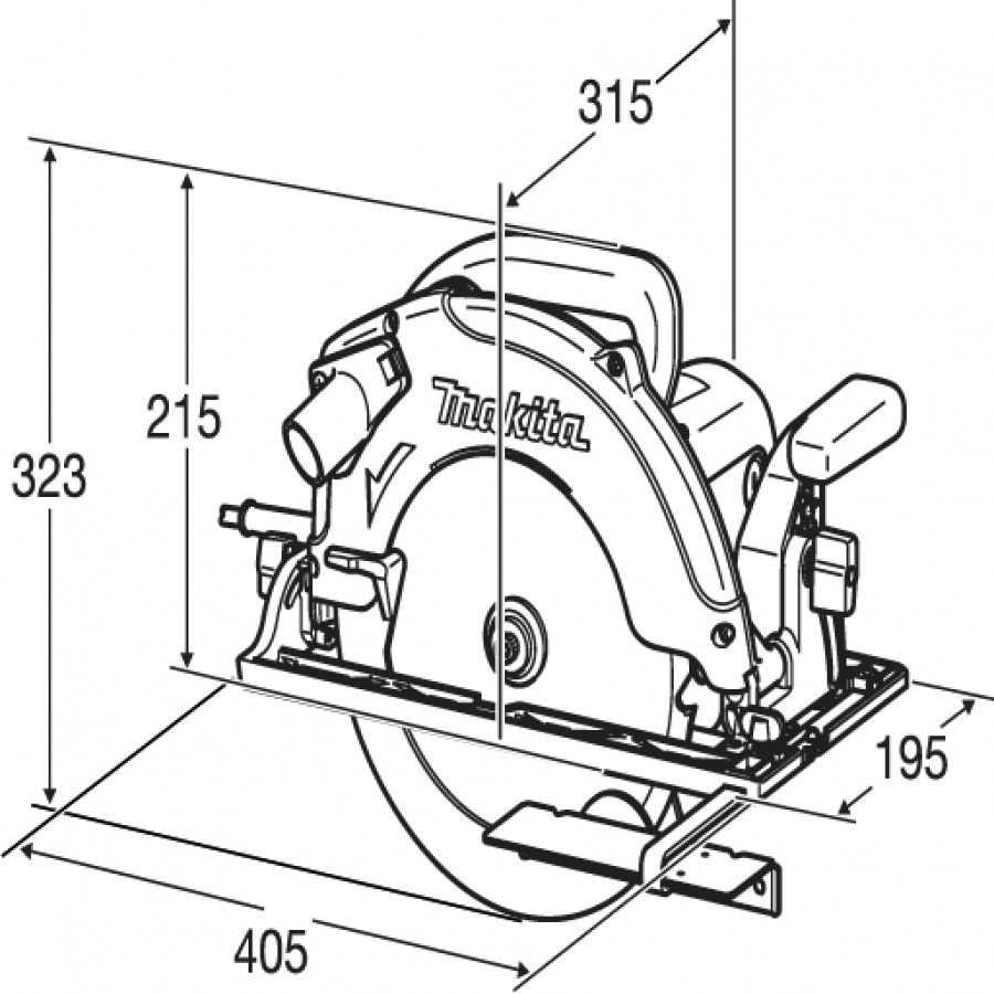 Disegno Sega circolare 2100w Makita 5104S mm. 270