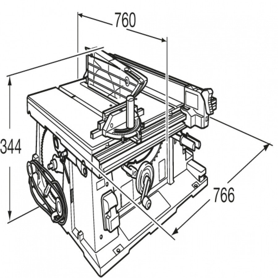 Disegno Sega da banco 1650w Makita 2704 mm. 260