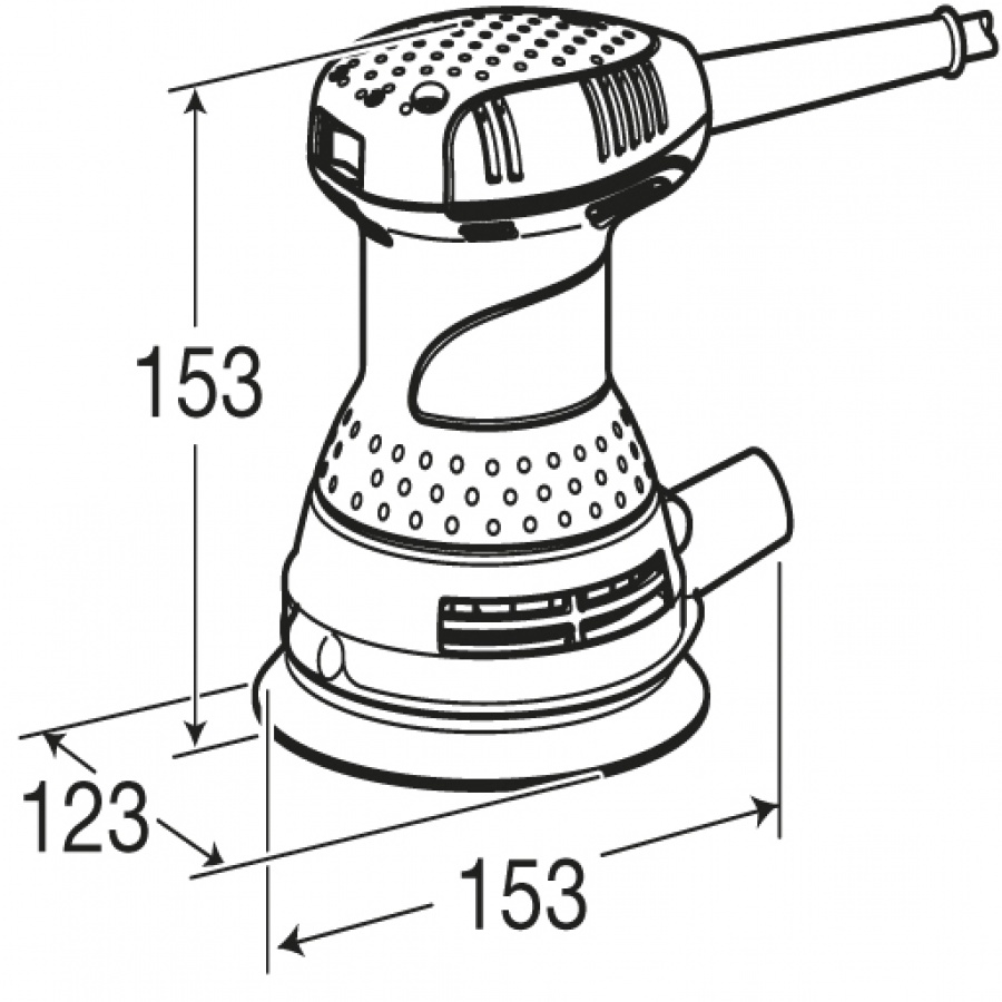 Disegno Levigatrice orbitale 300w Makita BO5030 D. mm. 125