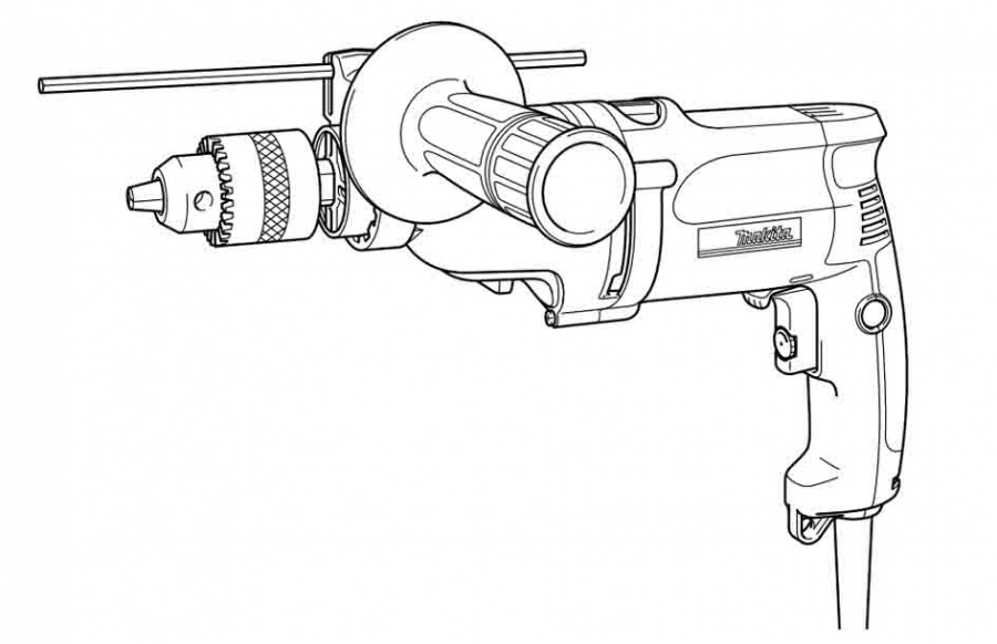 Disegno trapano a percussione Makita HP2051F