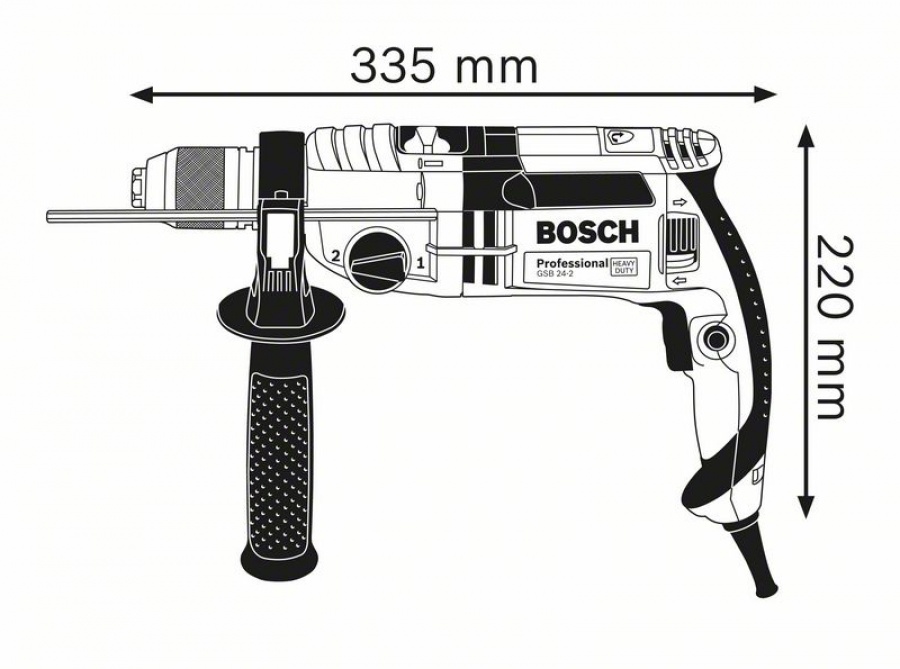 Bosch gsb 24-2 trapano a percussione 060119c801 - dettaglio 2