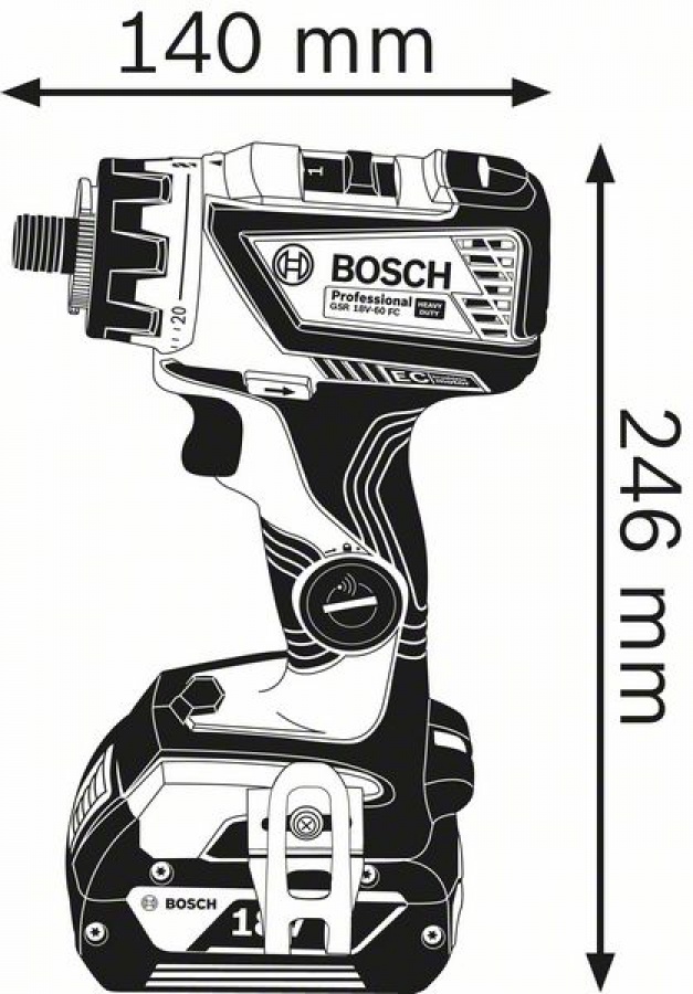Bosch gsr 18v-60 fc flexiclick trapano avvitatore senza batterie 06019g7102 - dettaglio 2
