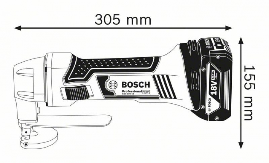 Cesoia per lamiera a batteria bosch gsc 18v-16 0601926201 - dettaglio 3