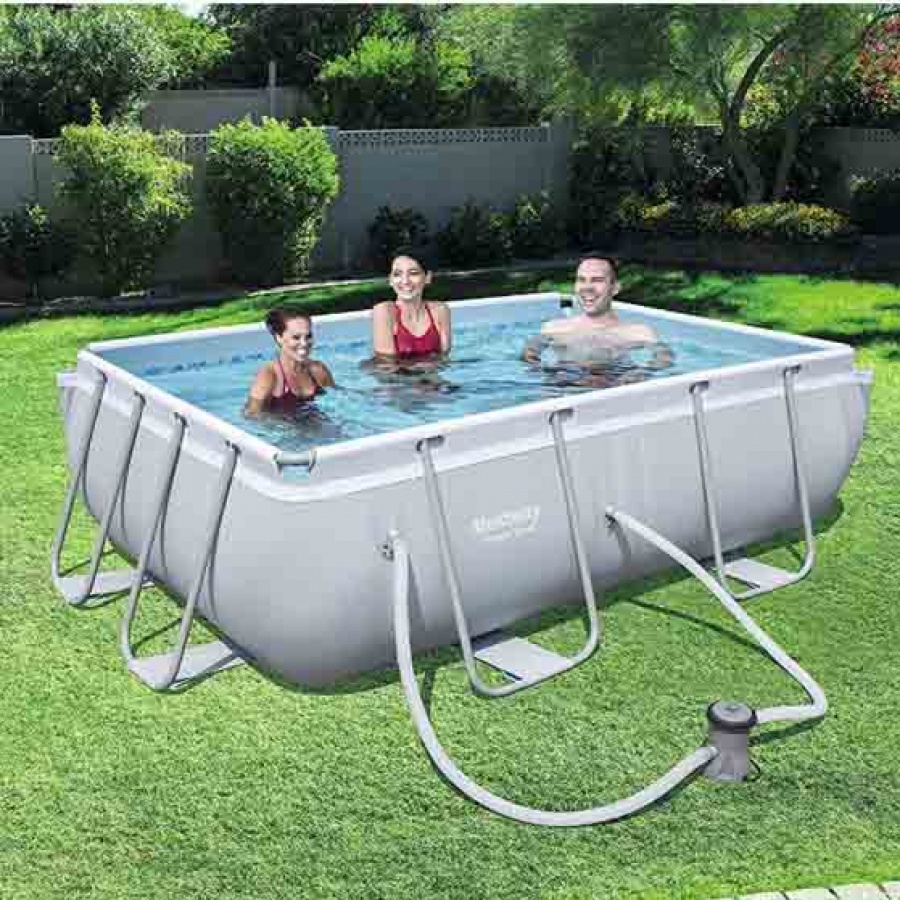 Bestway set piscina power steel rettangolare con filtro 56629 - dettaglio 2