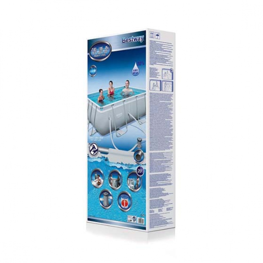 Bestway set piscina power steel rettangolare con filtro 56629 - dettaglio 3