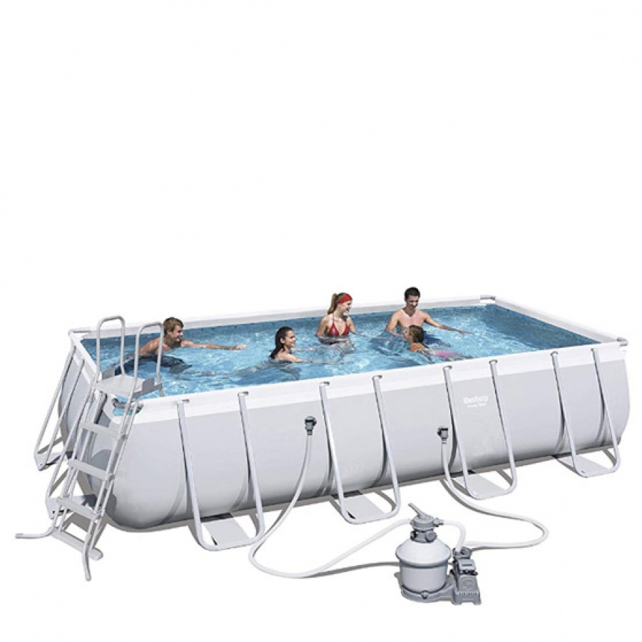 Bestway set piscina power steel rettangolare con filtro 56466 - dettaglio 1