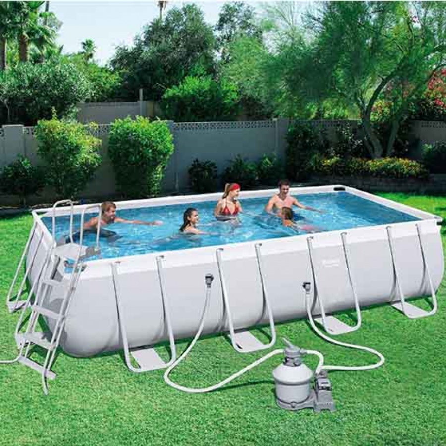 Bestway set piscina power steel rettangolare con filtro 56466 - dettaglio 2