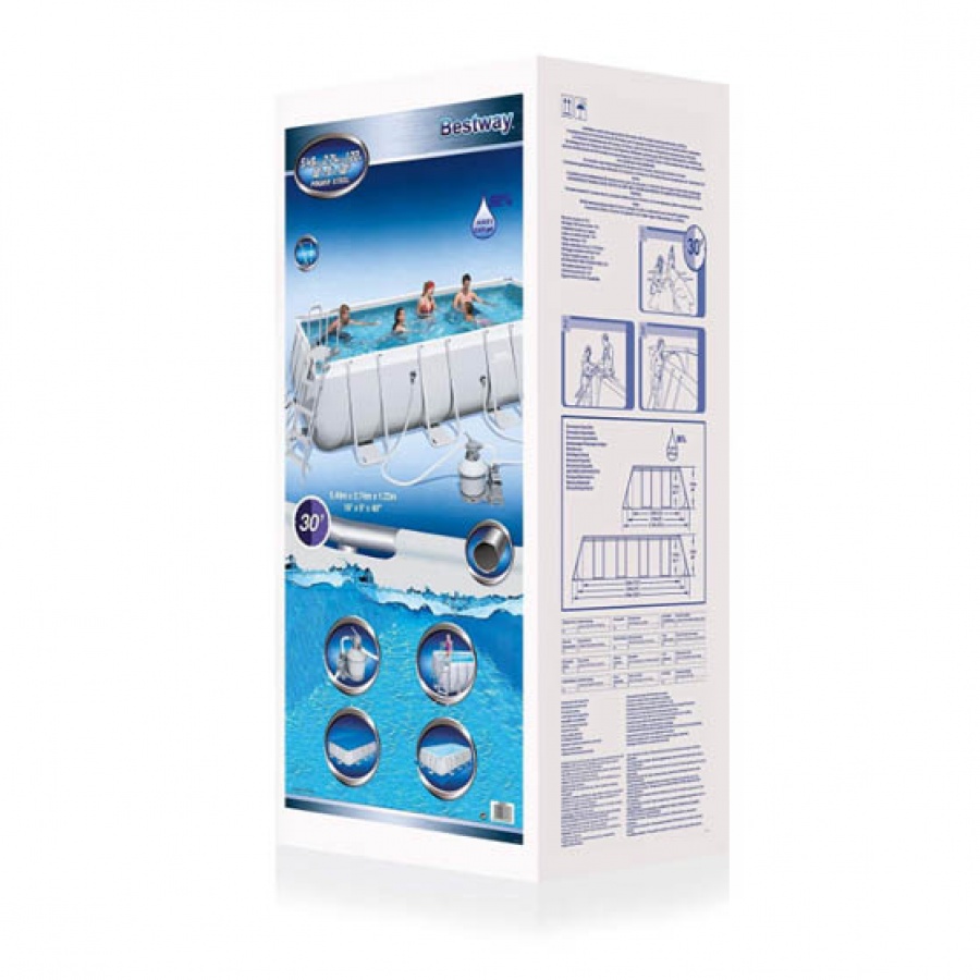 Bestway set piscina power steel rettangolare con filtro 56466 - dettaglio 4