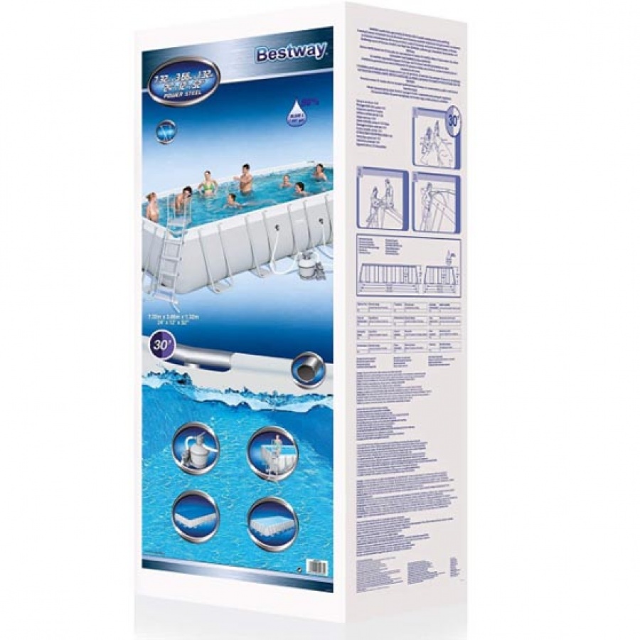 Bestway set piscina power steel rettangolare con filtro 56475 - dettaglio 5