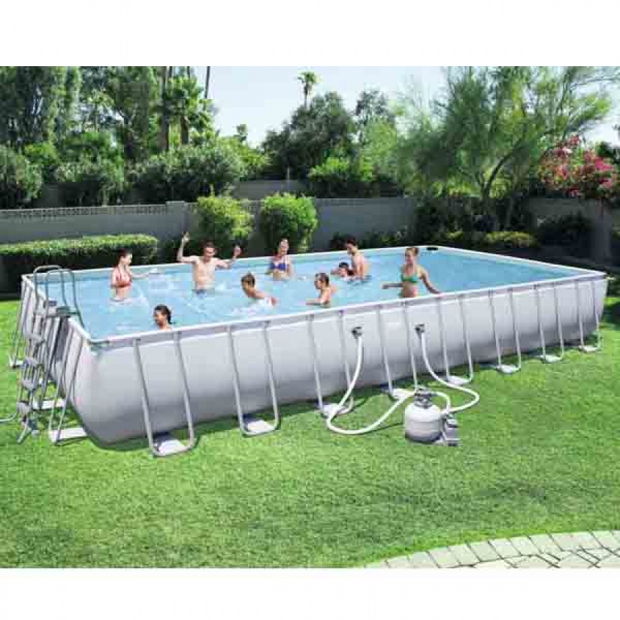 Bestway set piscina power steel rettangolare con filtro 56623 - dettaglio 2