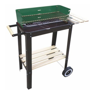 Lapillo barbecue rettangolare con base in legno 11948 - dettaglio 1