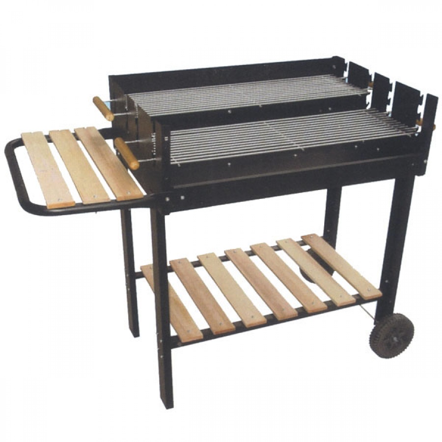 Lapillo barbecue rettangolare con base in legno 11349 - dettaglio 1