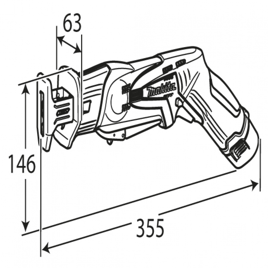 Disegno Seghetto diritto Makita JR100DWE 10,8V 1,3Ah