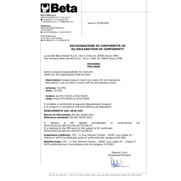 Beta 7352b scarpe antinfortunistiche basse 0-gravity s1p - dettaglio 3