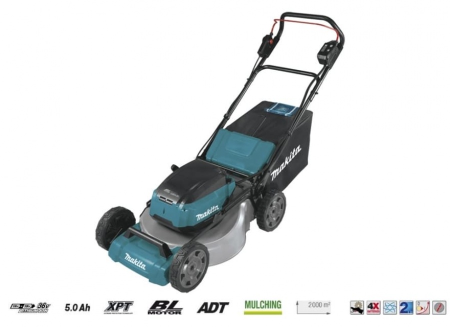 Rasaerba a batteria 18vx2 mulchging a spinta makita dlm530pt4 - dettaglio 4