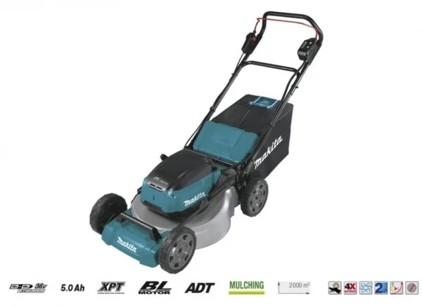 Rasaerba 18vx2 mulchging a spinta senza batterie makita dlm530z - dettaglio 4