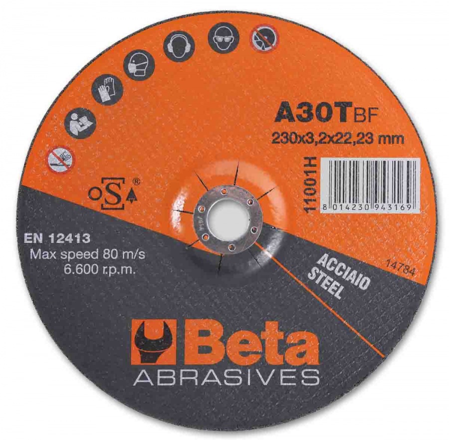Beta 11001H Disco abrasivo rigido da taglio per acciaio - DETTAGLIO 1