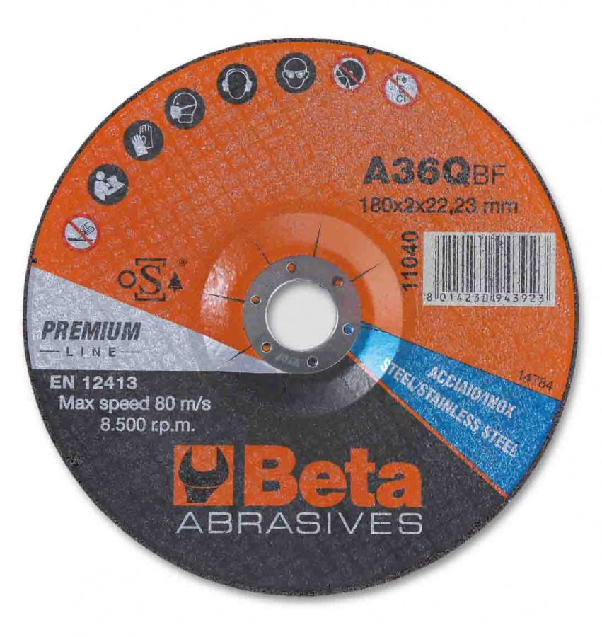 Dischi Abrasivi Da Taglio Beta 11046 1,6 - Per Acciaio E Inox, Spessore Sottile, Confezione Da 25 Pezzi, Made In Italy
